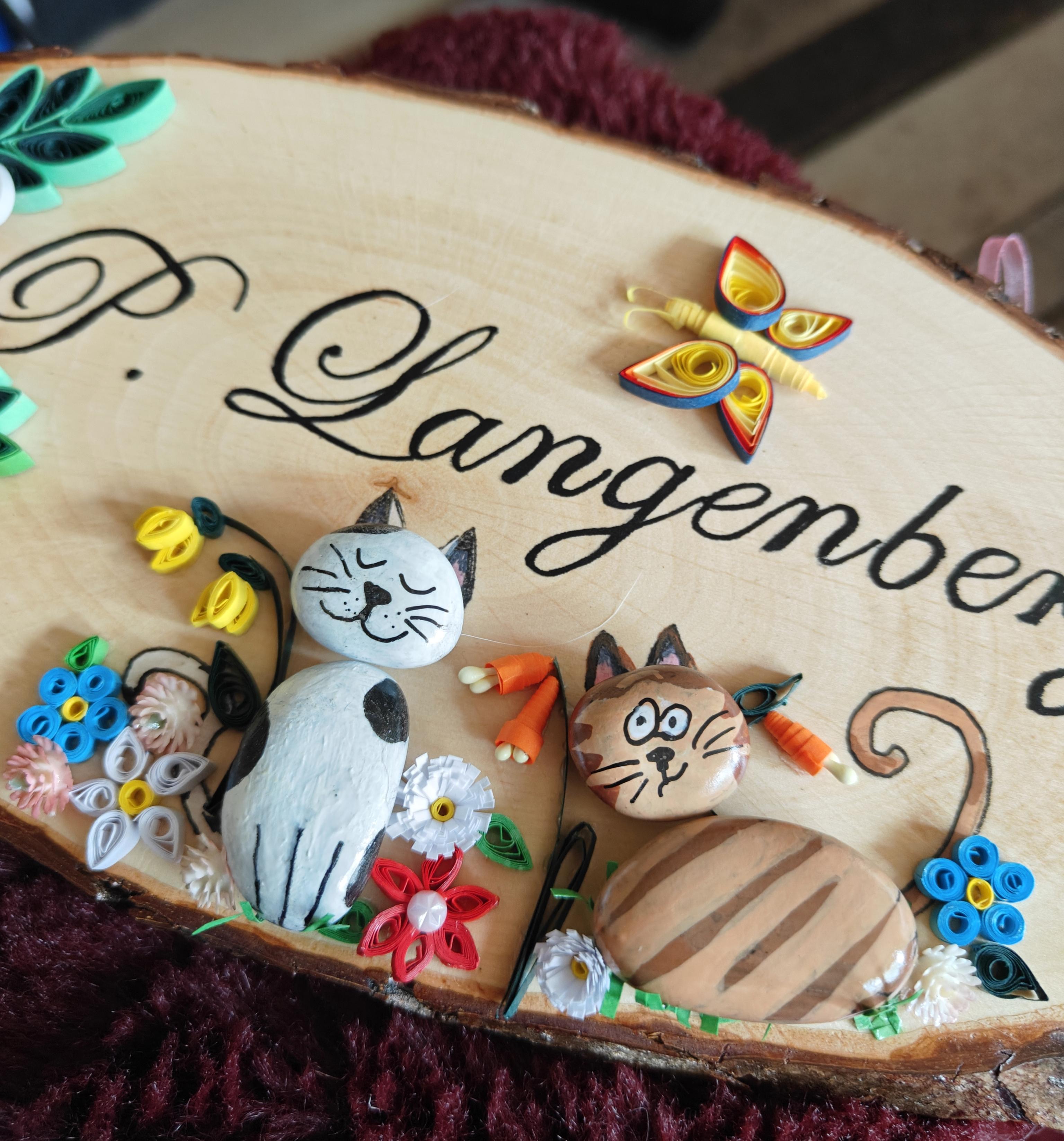 Drijfhout plankje met katten